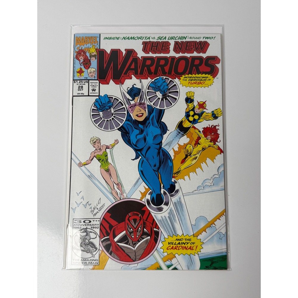 Marvel The New Warriors 28 1992 1st Turbo Cardinal Bagley Cover Copper Age Comic